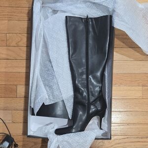 INC Taisap Knee Length Elegant Black Knee-High Boots. Leather Upper.